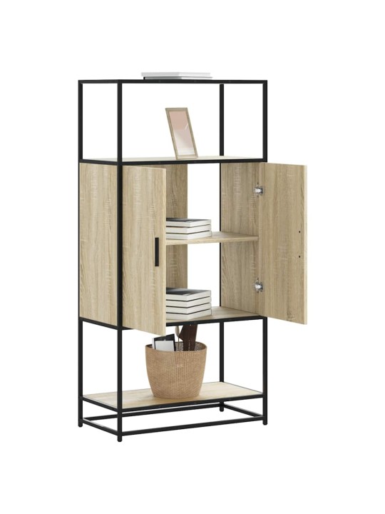 Skříň highboard dub sonoma 68x35x139 cm kompozitní dřevo a kov