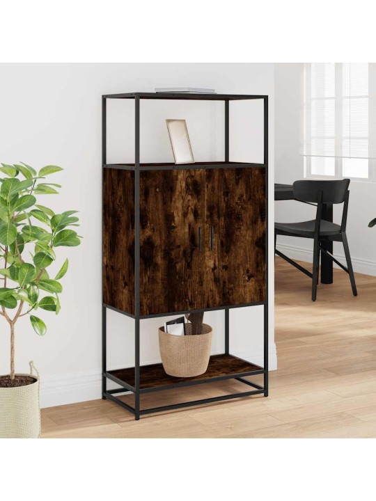Skříň highboard kouřový dub 68x35x139cm kompozitní dřevo a kov