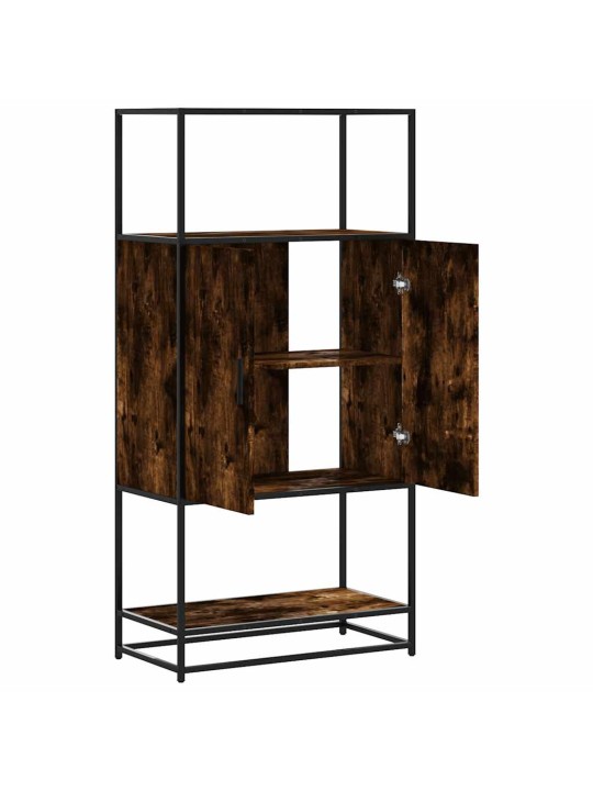 Skříň highboard kouřový dub 68x35x139cm kompozitní dřevo a kov