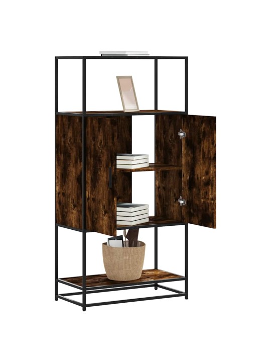 Skříň highboard kouřový dub 68x35x139cm kompozitní dřevo a kov
