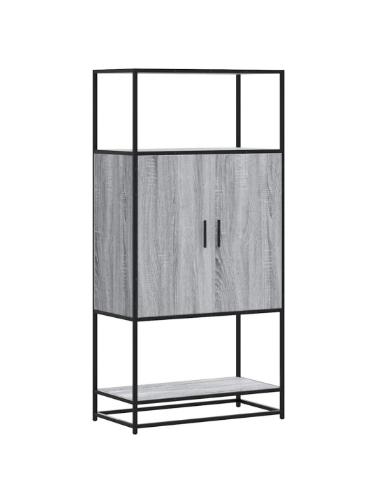 Skříň highboard šedá sonoma 68x35x139cm kompozitní dřevo a kov