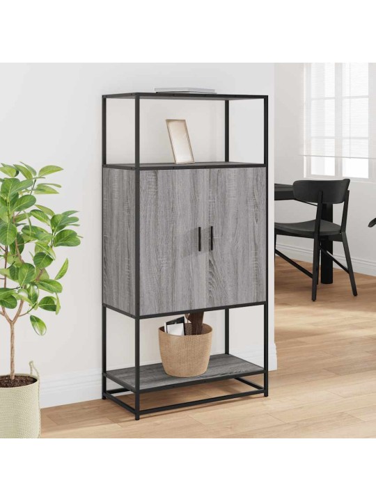 Skříň highboard šedá sonoma 68x35x139cm kompozitní dřevo a kov