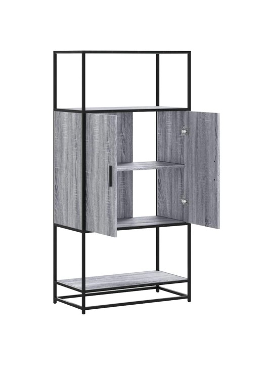 Skříň highboard šedá sonoma 68x35x139cm kompozitní dřevo a kov