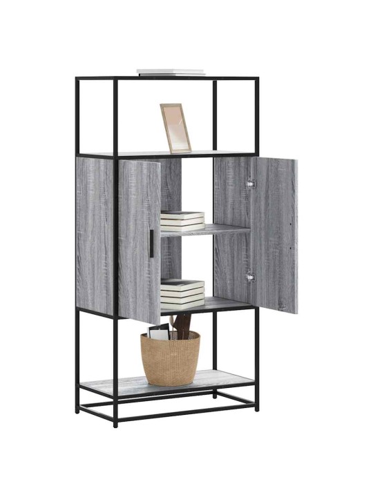 Skříň highboard šedá sonoma 68x35x139cm kompozitní dřevo a kov