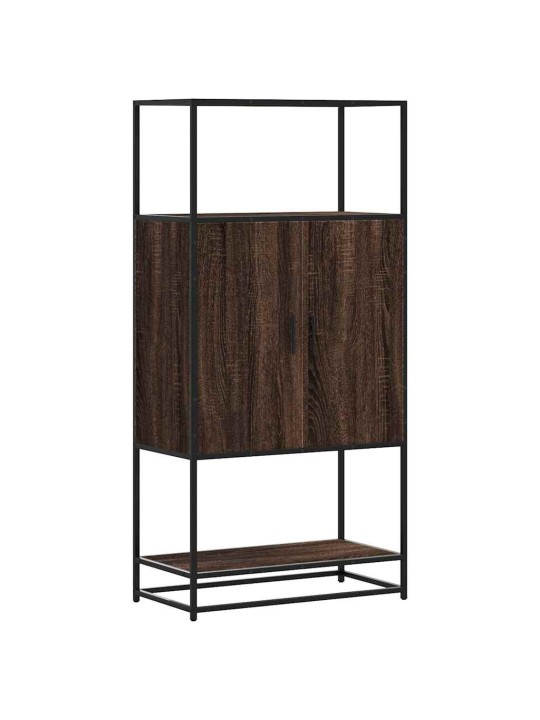 Skříň highboard hnědý dub 68x35x139cm kompozitní dřevo a kov