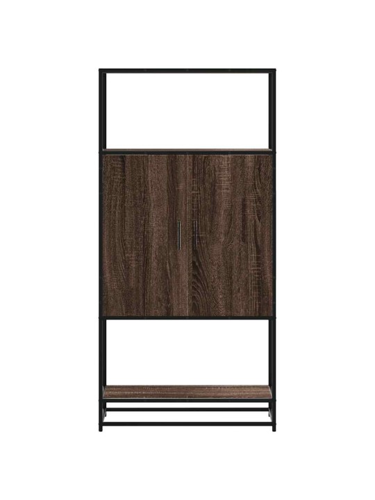 Skříň highboard hnědý dub 68x35x139cm kompozitní dřevo a kov