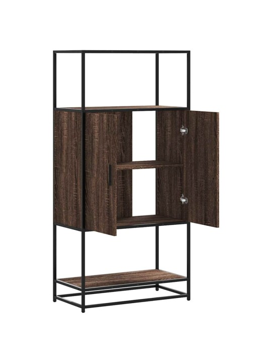 Skříň highboard hnědý dub 68x35x139cm kompozitní dřevo a kov
