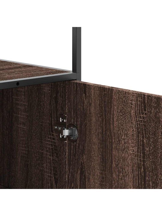 Skříň highboard hnědý dub 68x35x139cm kompozitní dřevo a kov