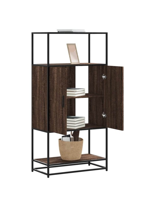 Skříň highboard hnědý dub 68x35x139cm kompozitní dřevo a kov