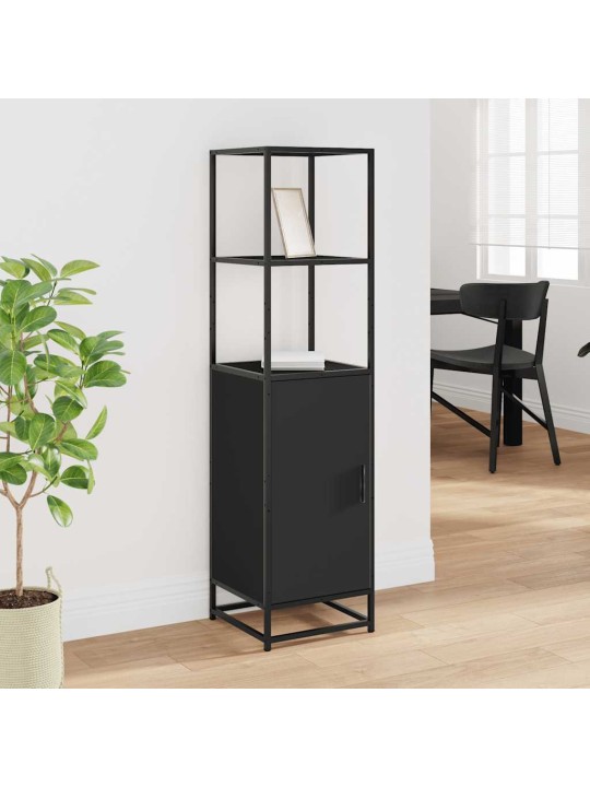 Skříň highboard černá 35,5x35x139 cm kompozitní dřevo a kov