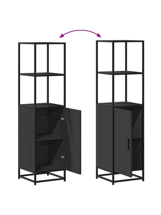 Skříň highboard černá 35,5x35x139 cm kompozitní dřevo a kov