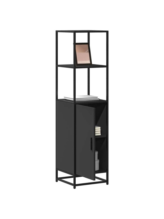 Skříň highboard černá 35,5x35x139 cm kompozitní dřevo a kov