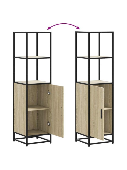 Skříň highboard dub sonoma 35,5x35x139 cm kompozit a kov