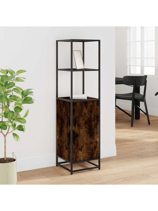 Skříň highboard kouřový dub 35,5x35x139 cm kompozit a kov