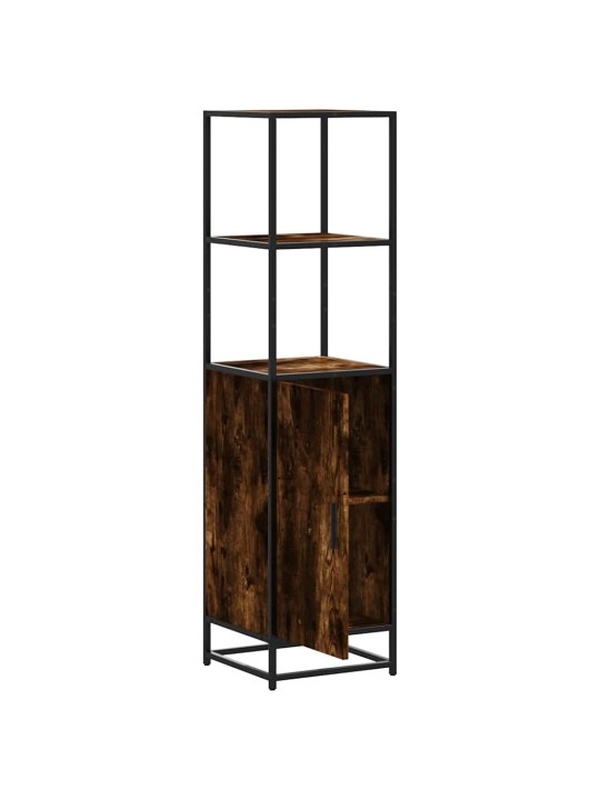 Skříň highboard kouřový dub 35,5x35x139 cm kompozit a kov