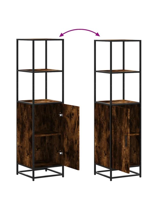 Skříň highboard kouřový dub 35,5x35x139 cm kompozit a kov