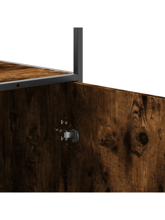 Skříň highboard kouřový dub 35,5x35x139 cm kompozit a kov