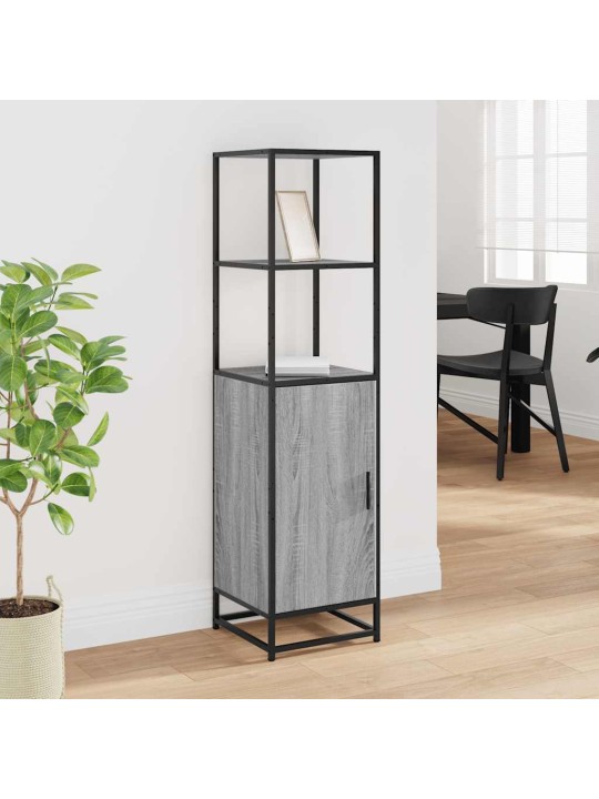 Skříň highboard šedá sonoma 35,5x35x139 cm kompozit a kov