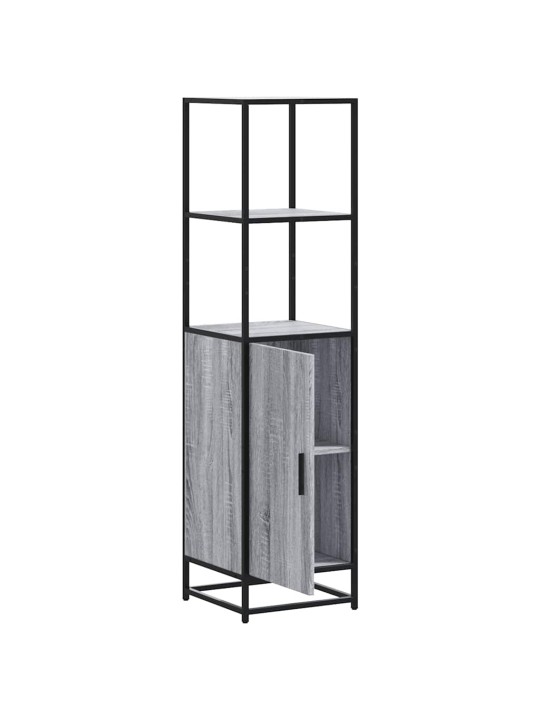 Skříň highboard šedá sonoma 35,5x35x139 cm kompozit a kov