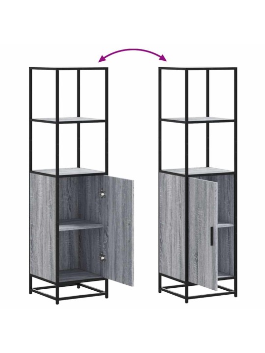 Skříň highboard šedá sonoma 35,5x35x139 cm kompozit a kov