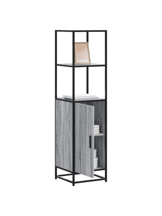 Skříň highboard šedá sonoma 35,5x35x139 cm kompozit a kov