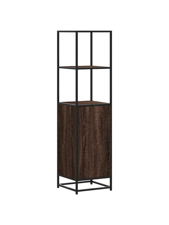 Skříň highboard hnědý dub 35,5x35x139 cm kompozit a kov