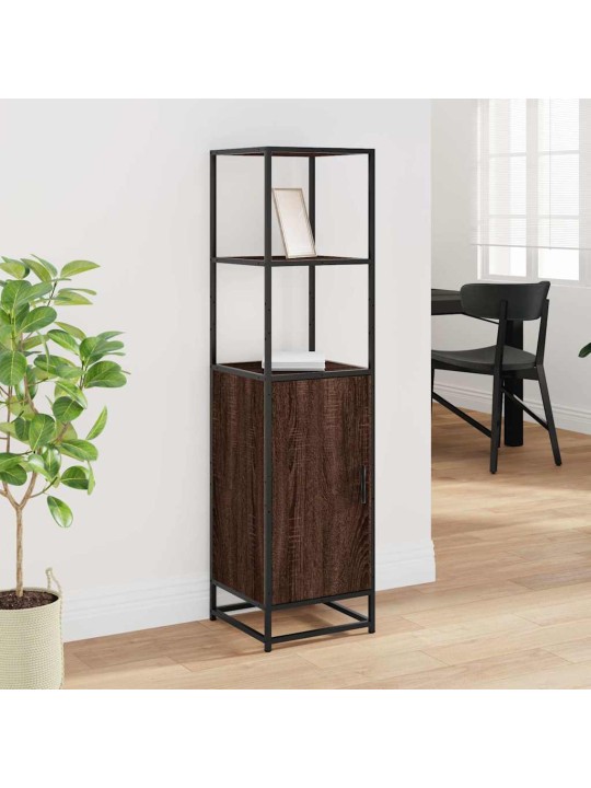 Skříň highboard hnědý dub 35,5x35x139 cm kompozit a kov