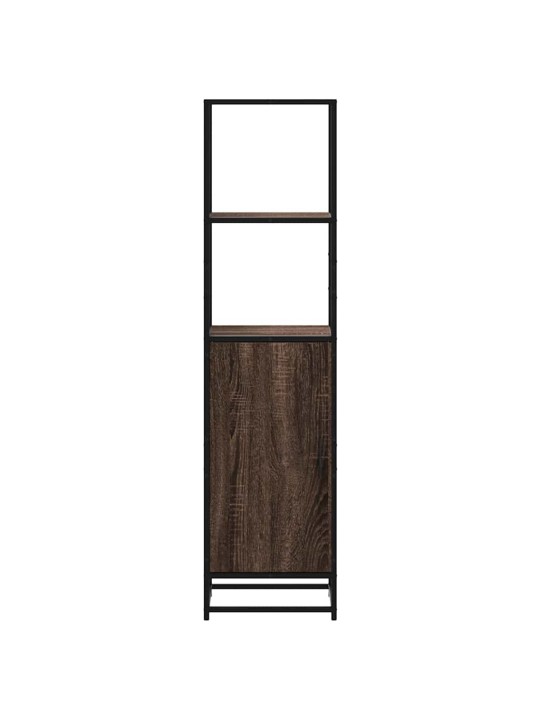 Skříň highboard hnědý dub 35,5x35x139 cm kompozit a kov