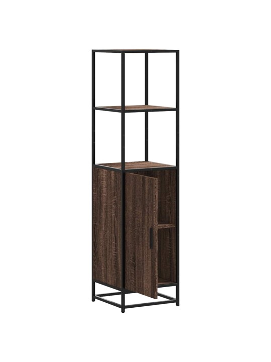 Skříň highboard hnědý dub 35,5x35x139 cm kompozit a kov