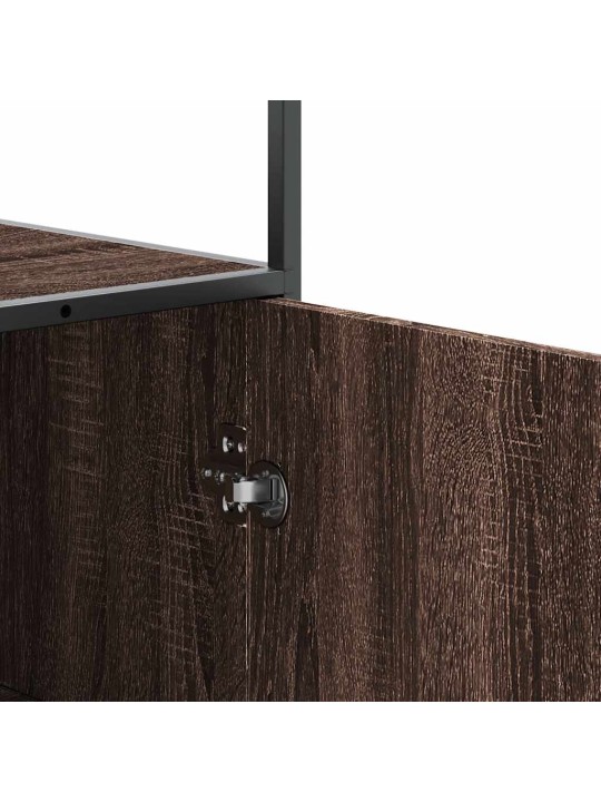Skříň highboard hnědý dub 35,5x35x139 cm kompozit a kov