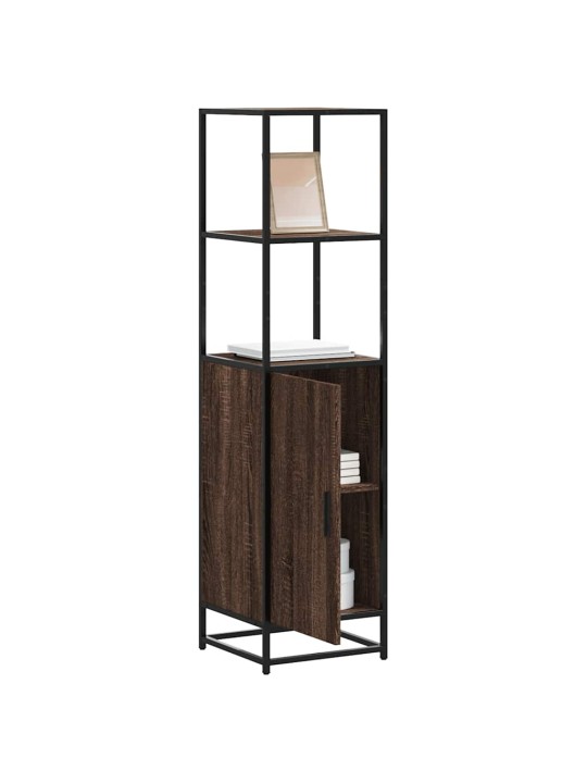 Skříň highboard hnědý dub 35,5x35x139 cm kompozit a kov