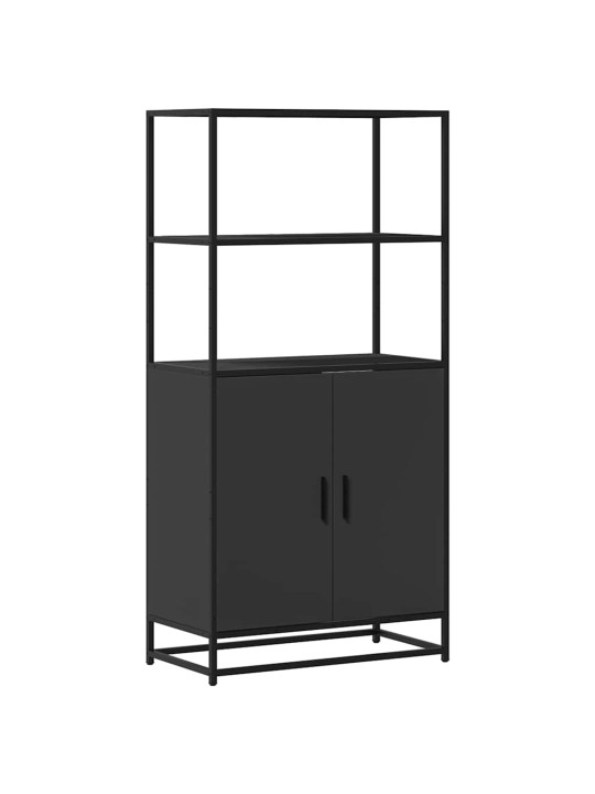 Skříň highboard černá 68 x 35 x 139 cm kompozitní dřevo a kov