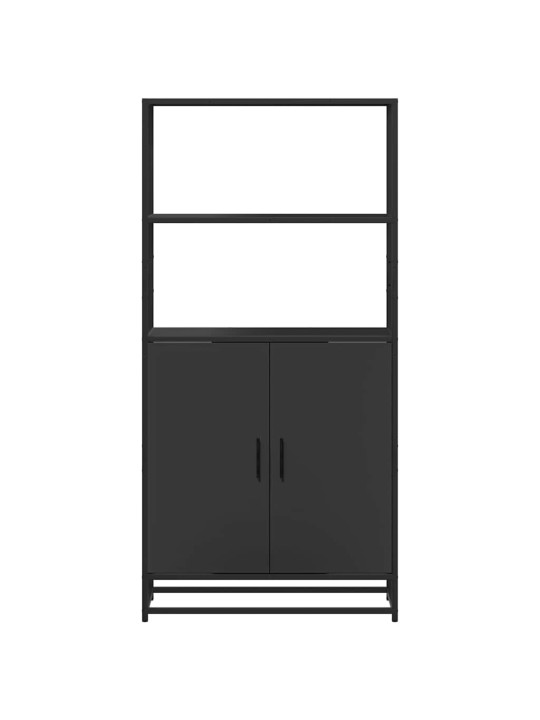 Skříň highboard černá 68 x 35 x 139 cm kompozitní dřevo a kov
