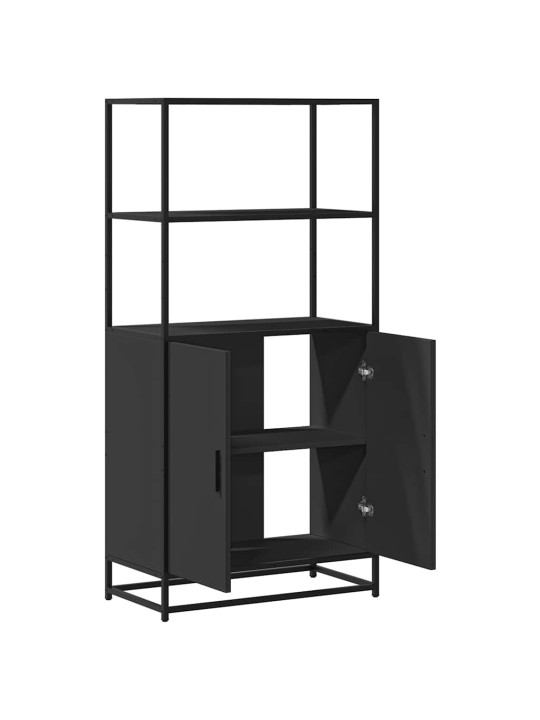 Skříň highboard černá 68 x 35 x 139 cm kompozitní dřevo a kov