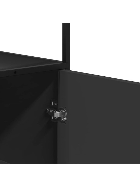 Skříň highboard černá 68 x 35 x 139 cm kompozitní dřevo a kov