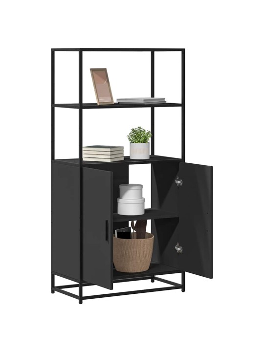 Skříň highboard černá 68 x 35 x 139 cm kompozitní dřevo a kov
