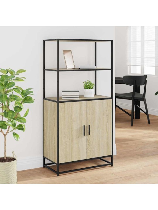Skříň highboard dub sonoma 68x35x139 cm kompozitní dřevo a kov