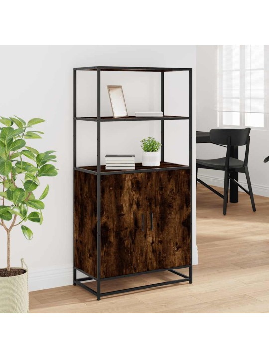 Skříň highboard kouřový dub 68x35x139cm kompozitní dřevo a kov