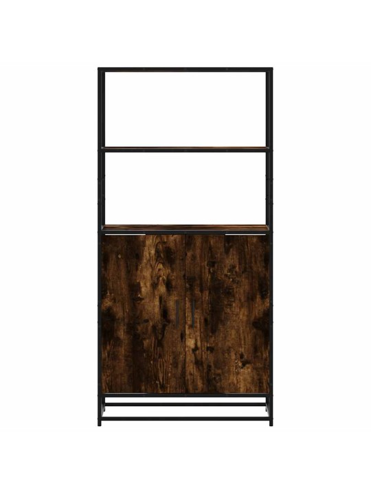 Skříň highboard kouřový dub 68x35x139cm kompozitní dřevo a kov
