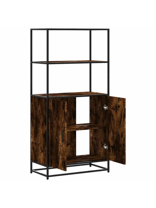 Skříň highboard kouřový dub 68x35x139cm kompozitní dřevo a kov