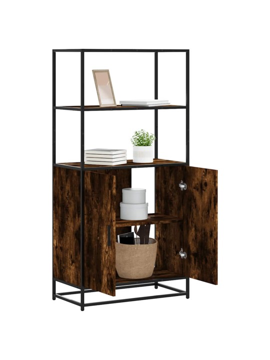 Skříň highboard kouřový dub 68x35x139cm kompozitní dřevo a kov