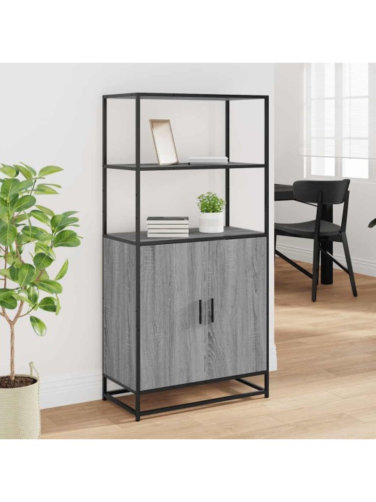 Skříň highboard šedá sonoma 68x35x139cm kompozitní dřevo a kov