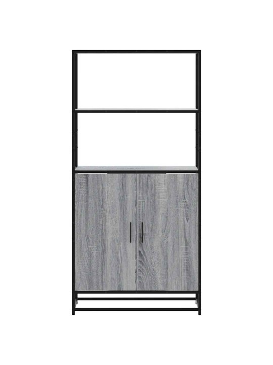 Skříň highboard šedá sonoma 68x35x139cm kompozitní dřevo a kov