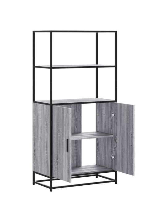 Skříň highboard šedá sonoma 68x35x139cm kompozitní dřevo a kov