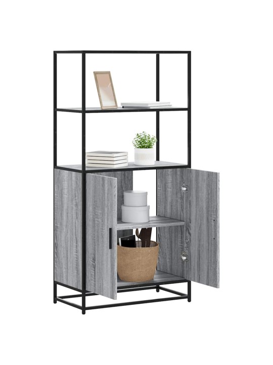 Skříň highboard šedá sonoma 68x35x139cm kompozitní dřevo a kov