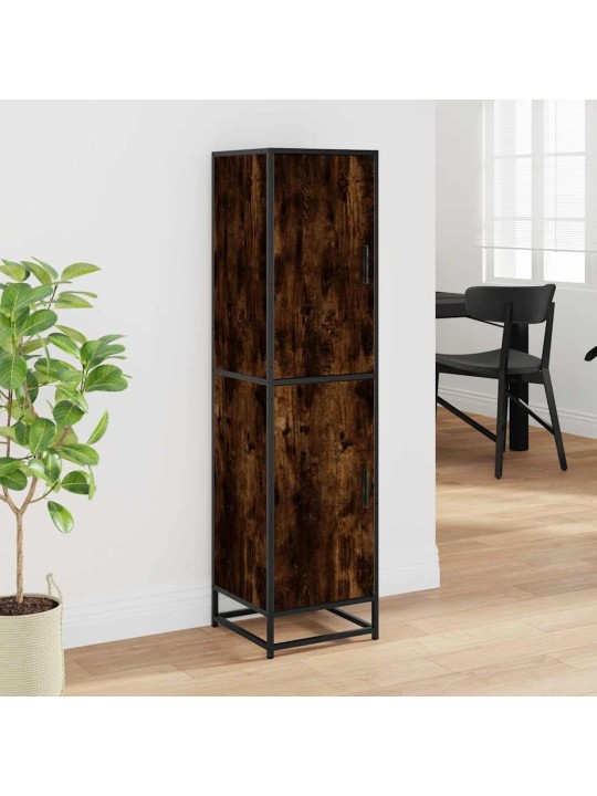 Skříň highboard kouřový dub 35,5x35x139 cm kompozit a kov