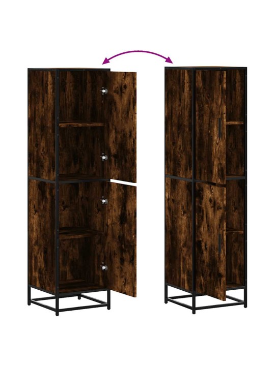 Skříň highboard kouřový dub 35,5x35x139 cm kompozit a kov