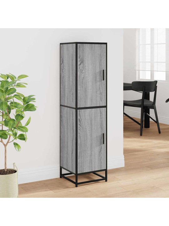 Skříň highboard šedá sonoma 35,5x35x139 cm kompozit a kov