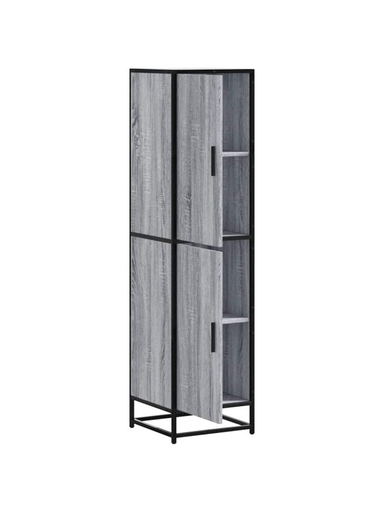 Skříň highboard šedá sonoma 35,5x35x139 cm kompozit a kov