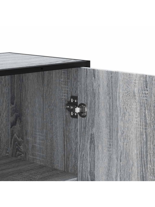Skříň highboard šedá sonoma 35,5x35x139 cm kompozit a kov